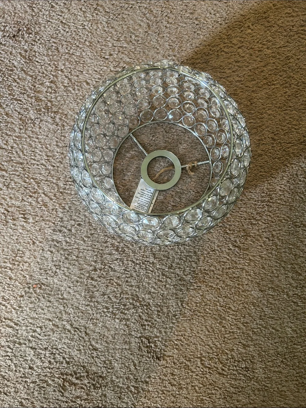 Crystal Glass Drum Shade Ceiling Light - Clear